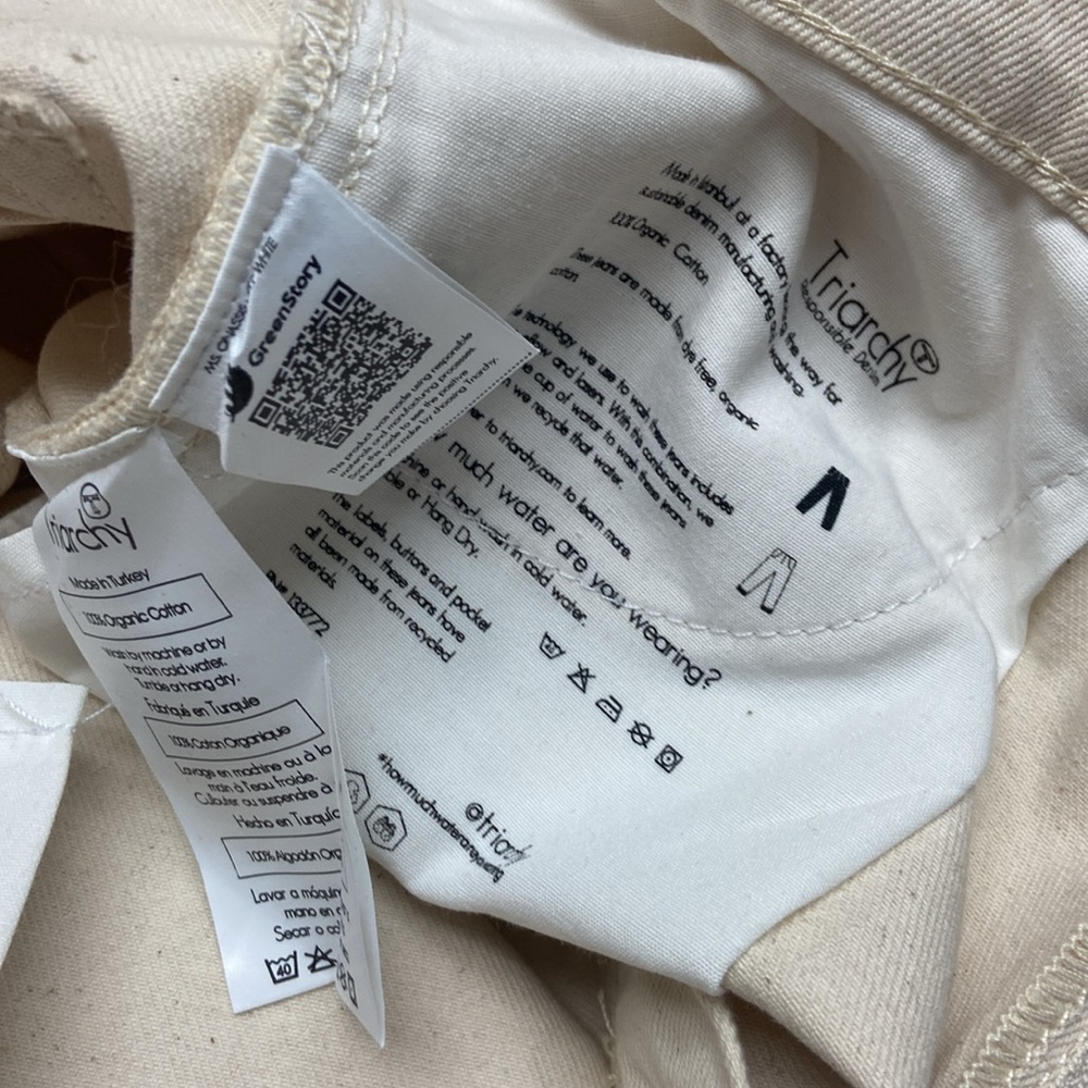 Triarchy Miss Onassis high-waisted jeans off-white sz 30 NWT - raw, sustainable - Picture 10 of 11